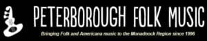 Black and white banner for Peterborough Folk Music Society