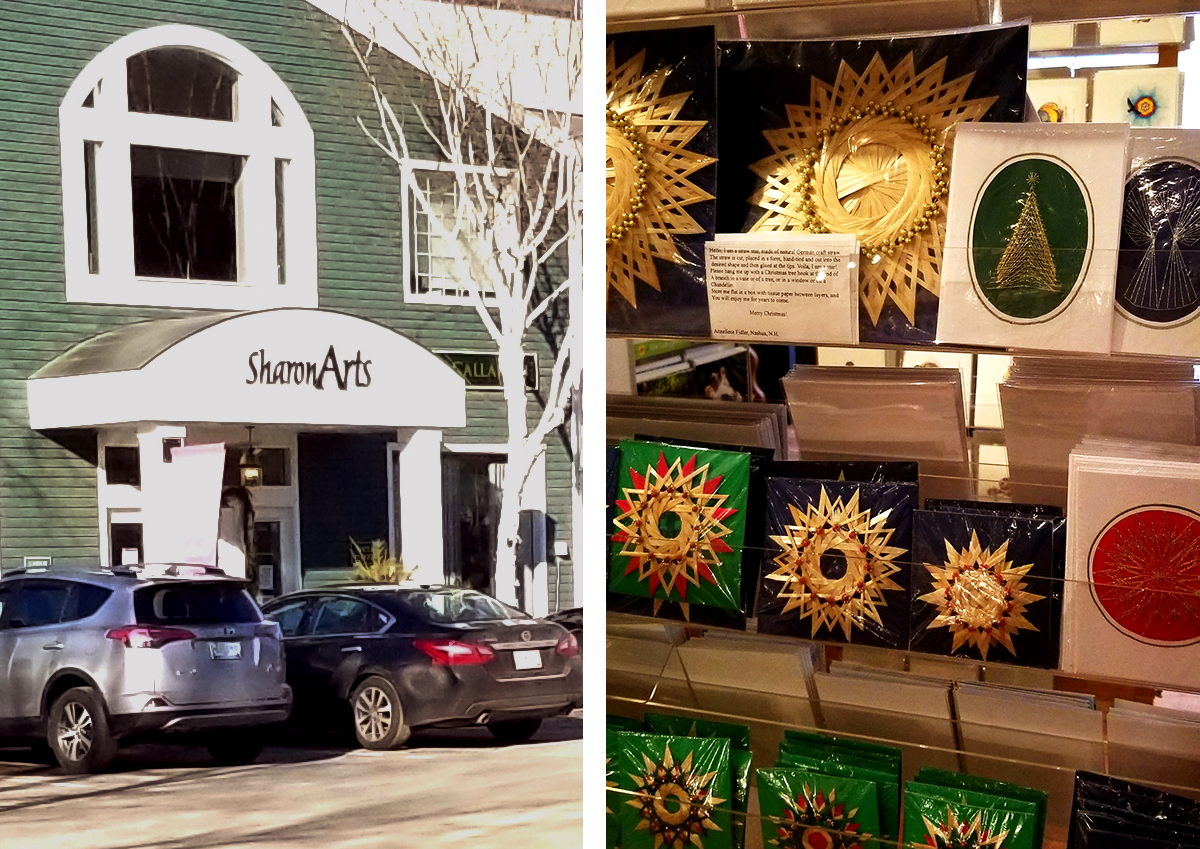 Display of Christmas cards designed as stars